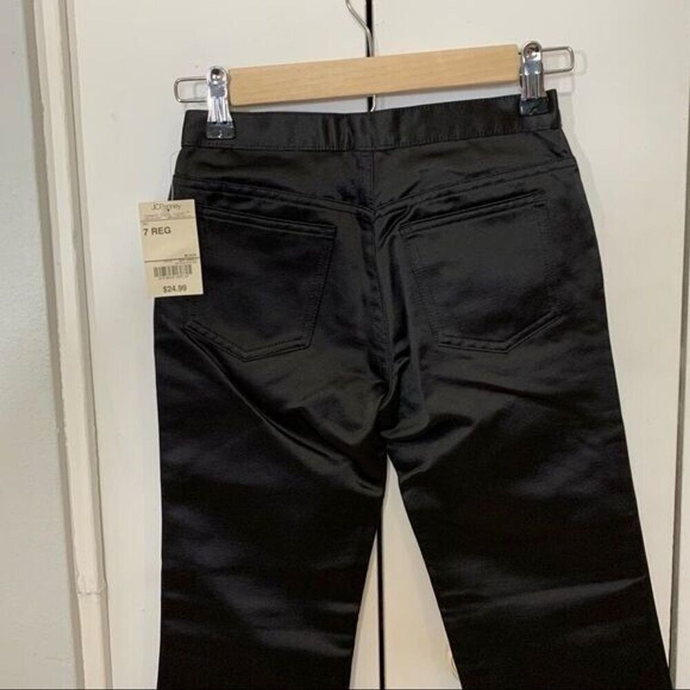 Girls Black Satined Flare Pants Size 7 Arizona Jeans co NWT - Picture 6 of 15